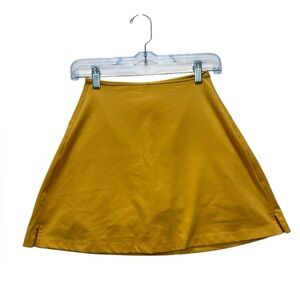 Girlfriend Collective Yellow Activewear Skirt with Compression Shorts Size Small